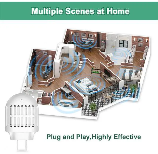 Alt view image 6 of 6 - Plug in Mosquito Repeller Device, Electric Mosquito Repeller Indoor Home Use, for Bedroom Living Room Kitchen Office Hotel