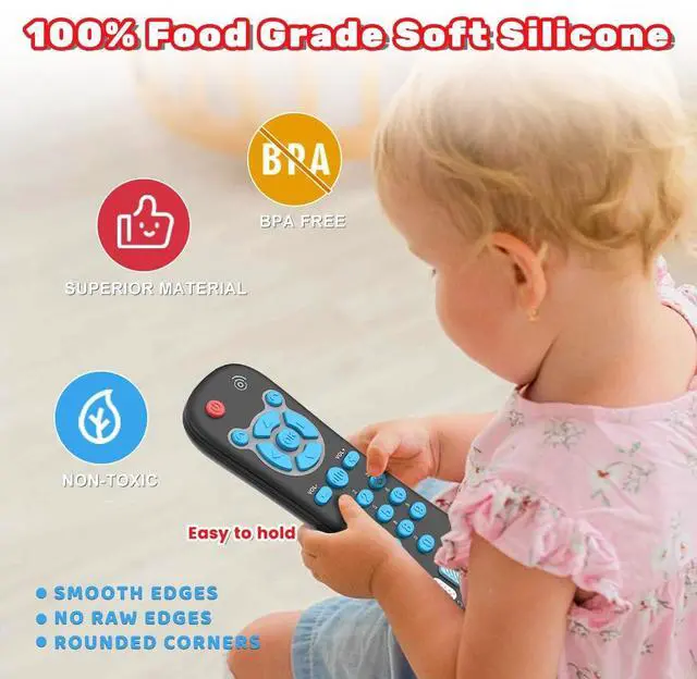 Alt view image 3 of 7 - Baby Remote Control Toy for 1 Year Old Boys Girls Gifts Realistic Toddler TV Remote Toy with Music and Light Early Education Learning Toy Remote Kid Infant Baby Toys for 6 to 12 Months 12 to 18 Months
