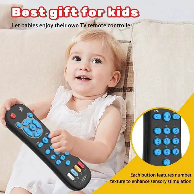 Alt view image 6 of 7 - Baby Remote Control Toy for 1 Year Old Boys Girls Gifts Realistic Toddler TV Remote Toy with Music and Light Early Education Learning Toy Remote Kid Infant Baby Toys for 6 to 12 Months 12 to 18 Months