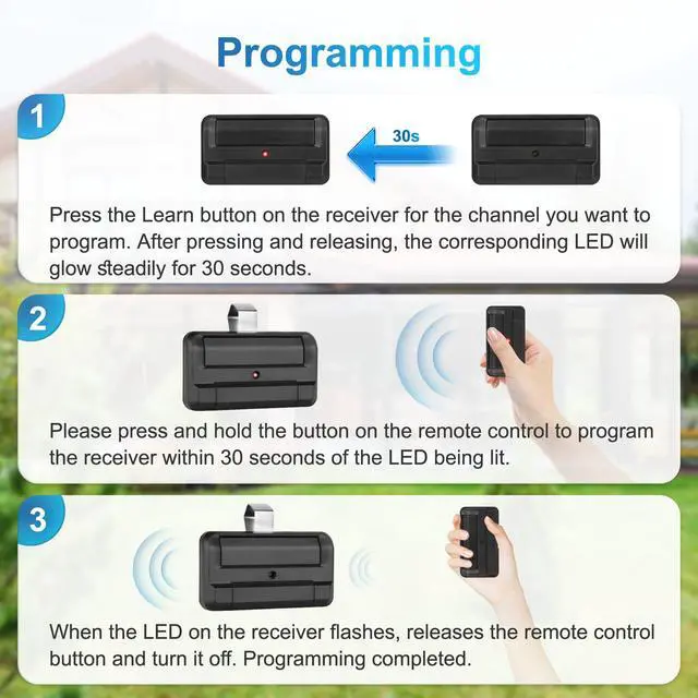 Alt view image 6 of 7 - 811LM Replace 811LMX/811LMX MC Gate Remote for Liftmaster, 12 Dip Switch Gate Remote Compatible with Liftmaster 850LM/860LM Receivers, Gate Opener Remote with Security+ 2.0,390 MHz and 315 MHz,1Pack