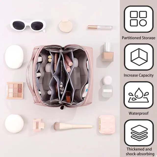 Alt view image 3 of 7 - Electronic Organizer Accessory Cable Organiser Bag Water-Resistant Travel Essentials Tech Pouch for Charger, Cables, Hard Drive, Power Bank, Memory Card (Pink)