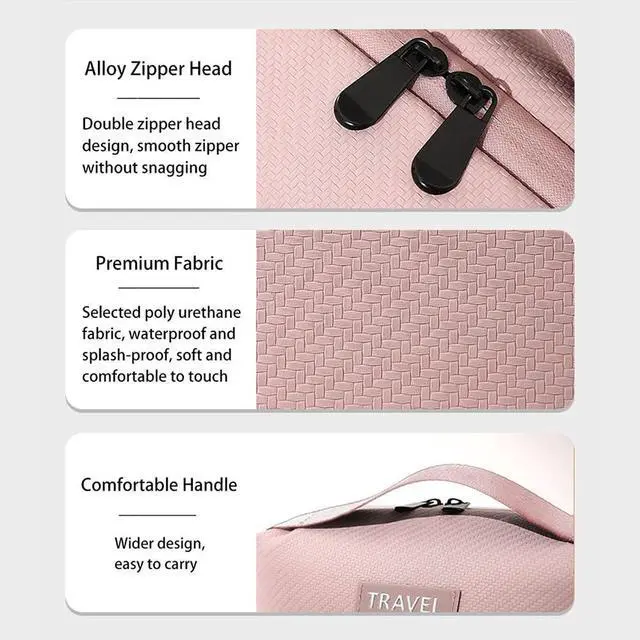 Alt view image 6 of 7 - Electronic Organizer Accessory Cable Organiser Bag Water-Resistant Travel Essentials Tech Pouch for Charger, Cables, Hard Drive, Power Bank, Memory Card (Pink)