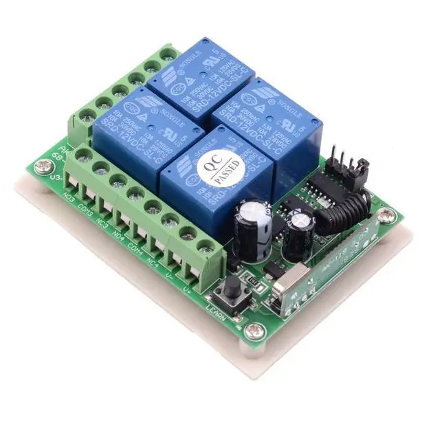 Alt view image 2 of 7 - DC 12V Remote Control Switch 4 Channel Universal 433Mhz Remote Control Momentary Switch for Wireless Control and More