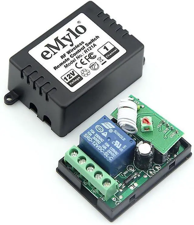 Alt view image 7 of 7 - Smart RF Relay Switch eMylo Wireless Remote Control Switch DC 12V One Channel Momentary Module 433Mhz Relay Receiver with Two Transmitters