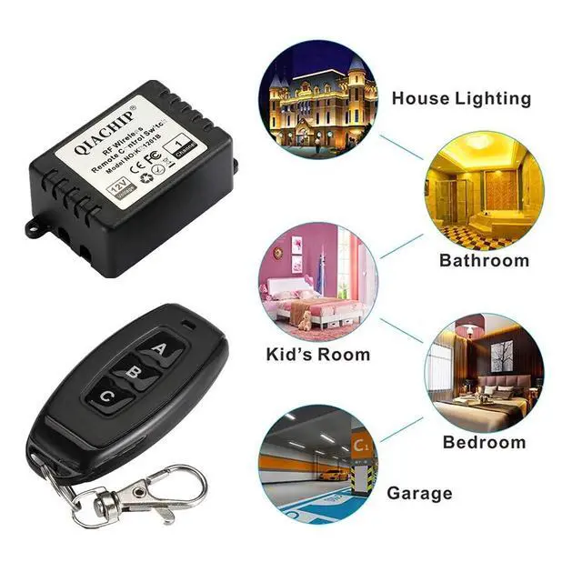 Alt view image 5 of 7 - DC 12V 1CH 433Mhz RF Wireless Relay Remote Control Light Momentary Switch Transmitter with Receiver (1 Relay)