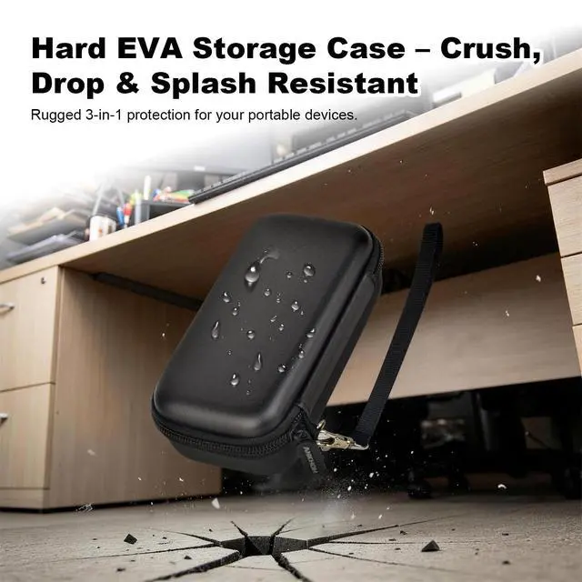 Alt view image 5 of 7 - Travel Case for Anker Prime 3-in-1 Wireless Charging Station | EVA Carrying Bag with Compartments for Foldable MagSafe Qi2 Charger & Cables (Case Only) Pink
