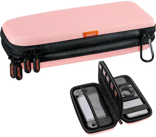 Main image of Double-Layer Hard Carrying Case with Multiple Pocket - Portable Electronics Organizer Travel Case for Women, Girl - Roomy Zipper Pouch Bag for Charger, Phone, Power Bank, Cable, Cord, Tech Accessories