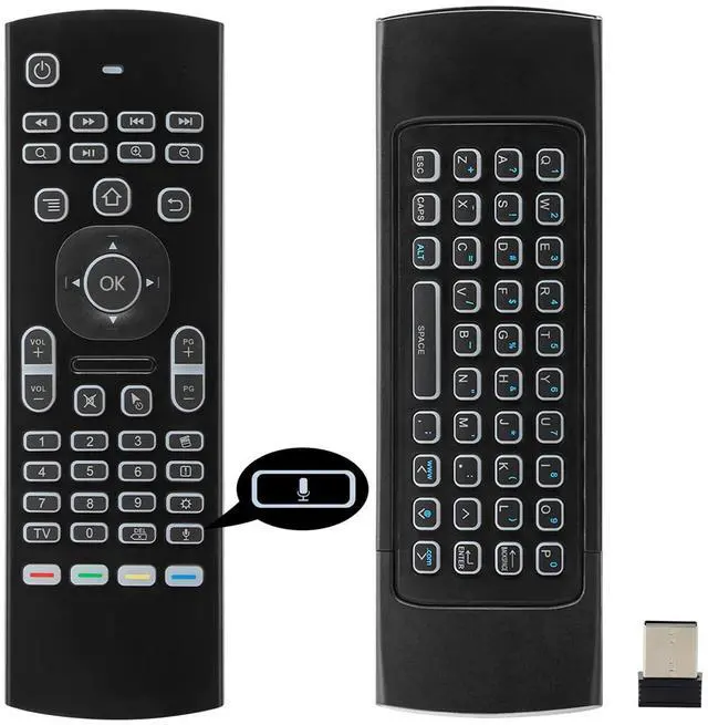 Main image of MX3 Air Mouse Voice Remote Control, 2.4G Multifunctional Blacklight Mini Wireless Keyboard Air Mouse Remote for Android Smart TV Box, 3-Gyro&Gsensor, Projector HTPC Mini PC, PS3/4 Xbox 360