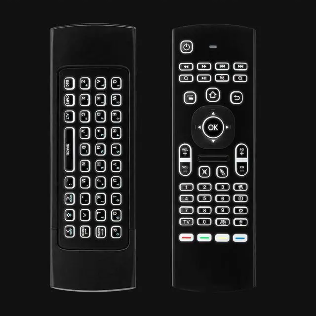 Alt view image 5 of 7 - MX3 Air Mouse Voice Remote Control, 2.4G Multifunctional Blacklight Mini Wireless Keyboard Air Mouse Remote for Android Smart TV Box, 3-Gyro&Gsensor, Projector HTPC Mini PC, PS3/4 Xbox 360