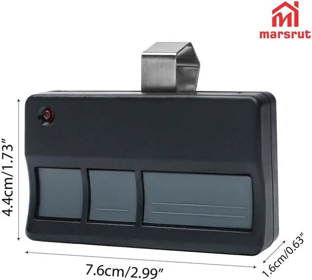 Alt view image 2 of 7 - Garage Door Opener Remote 315 MHz Compatible with Raynor, Replacement for 371RGD, 372RGD, 373PRGD, 373RGD, 377LG (2005-2014) with Purple Learn Button Openers, Replacement Part (2PCS, Grey Button)