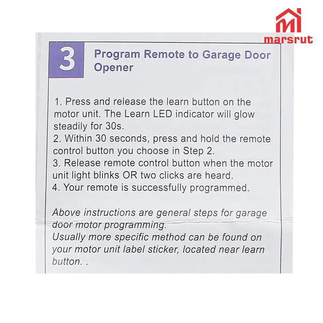 Alt view image 5 of 7 - Garage Door Opener Remote 315 MHz Compatible with Raynor, Replacement for 371RGD, 372RGD, 373PRGD, 373RGD, 377LG (2005-2014) with Purple Learn Button Openers, Replacement Part (2PCS, Grey Button)
