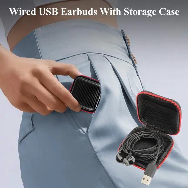 Alt view image 5 of 7 - USB Earbuds for PC Laptop Computer with Microphone Wired Headphones 7.5FT USB A Headset with Mic Audio Control Noise Isolating Earphones for Dell for HP Surface Switch Office Zoom Working Black