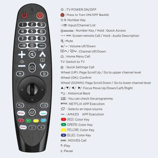 Alt view image 6 of 7 - Universal Backlit Remote Control for LG Smart TV Magic Remote Compatible with All Models of LG TV (NO Voice Function No Pointer Function)