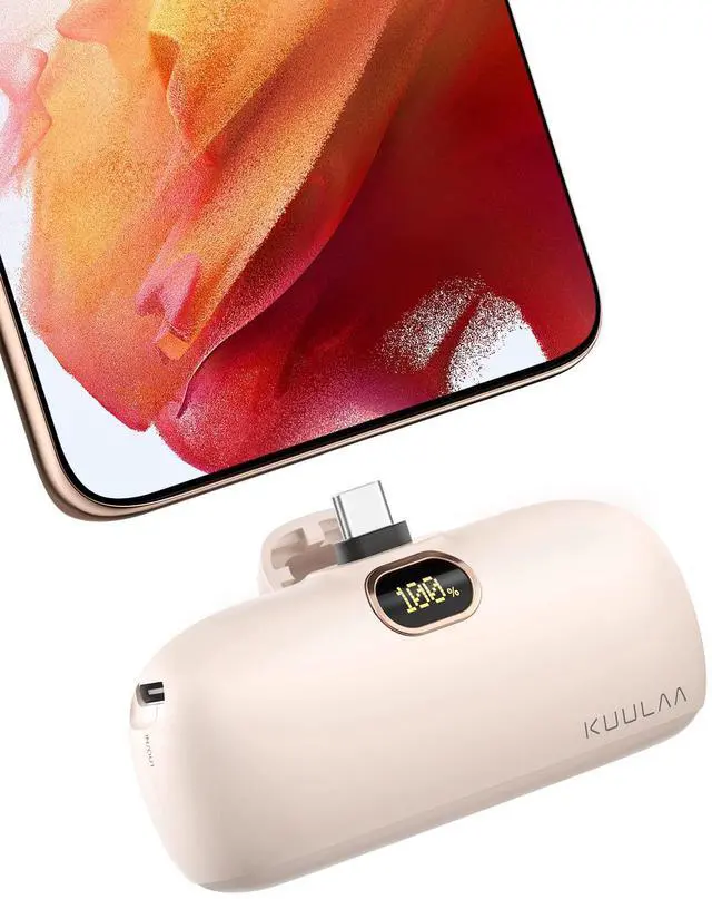 Main image of Portable Charger USB C Power Bank Small Portable Phone Charger Android Compact Plug in Battery Pack Portable Compatible with iPhone 17/16/15, Samsung Galaxy, Moto, LG, Pixel, Pink