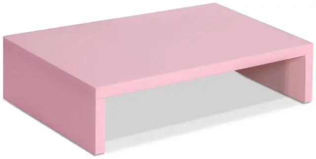 Main image of Pink Monitor Stand Riser, Wood Monitor Riser with Storage for Desk Small Monitor Stand TV/Screen/PC/Laptop Riser Computer Stand Desktop Shelf (Pink-14.2 inch)
