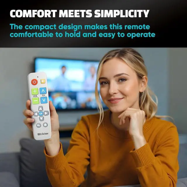 Alt view image 6 of 7 - Big Button Universal TV Remote (Silver) Simple Easy to Use, Great for Seniors, Works with Major TV Brands (2xAAA Batteries Not Included)