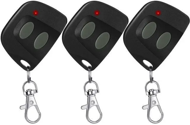 Main image of 3 Pcs 10 Dip Switch Two Button Garage Door Remote Compatible with Multicode 300mhz 3089 3060 3070 3083 Gate Opener Remote with Keychain, Control 2 Different Doors Simultaneously