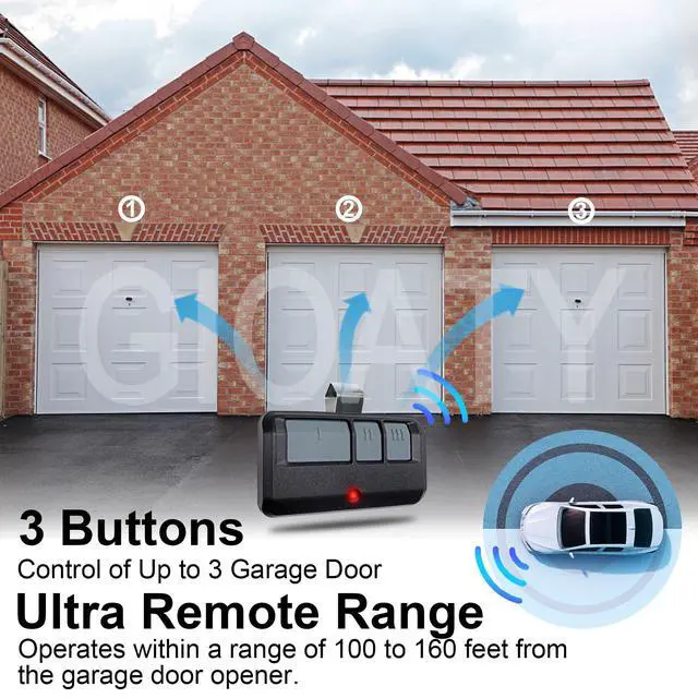 Alt view image 2 of 7 - 3 for Chamberlain LiftMaster Craftsman Garage Door Opener Remote, Replaces 893LM 893Max 891LM 371LM 373LM 971LM 973LM, no Wait Wireless Remote Keyless Entry, Safe Security