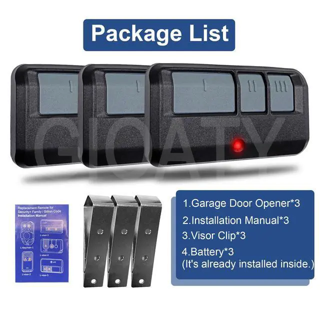 Alt view image 7 of 7 - 3 for Chamberlain LiftMaster Craftsman Garage Door Opener Remote, Replaces 893LM 893Max 891LM 371LM 373LM 971LM 973LM, no Wait Wireless Remote Keyless Entry, Safe Security