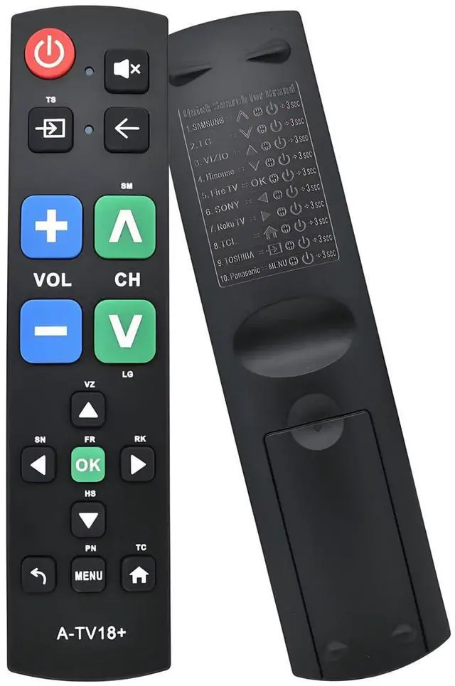Main image of Large Button Universal TV Remote Control for Seniors, Easy to Use Simple Remote for TV, Large Buttons and Clear Layout, Ideal Universal TV Remote for Elderly and Low Vision Users