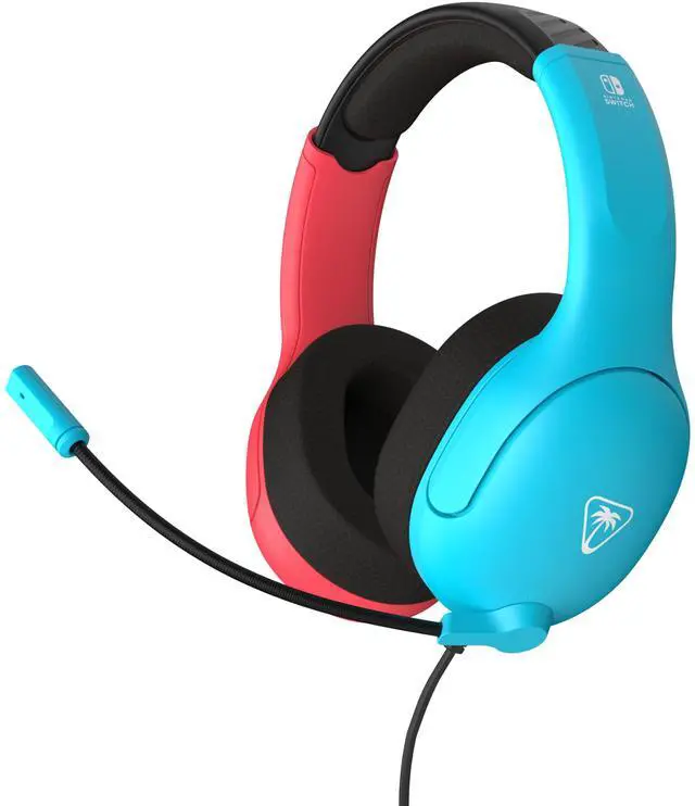 Main image of Airlite Fit Wired Gaming Headset: Officially Licensed for Nintendo Switch, Nintendo Switch 2/Lite/OLED Model - Flip-to-Mute Mic, Over-Ear Comfort Cushions, 40mm Speakers - Neon Blue & Red