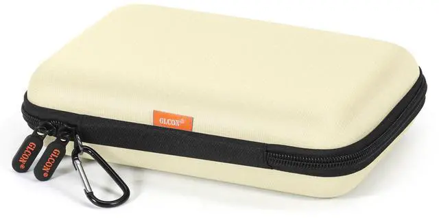 Main image of Clean-Beige Hard Shell Case for Electronic Accessories Organizer - Large Hard Carrying Case for Power Bank, External Hard Drive, Cell Phone, Charger, Cable - Portable Protection Travel Pouch Bag