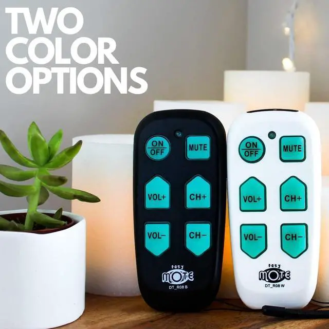 Alt view image 4 of 7 - Universal Big Button TV Remote - EasyMote | DT-R08B. Backlit, Easy Use, Smart, Learning Television & Cable Box Controller, Perfect for Assisted Living Elderly Care. White TV Remote Control