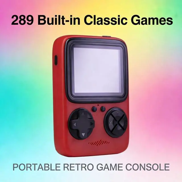 Alt view image 2 of 6 - Handheld Game Console for Kids -Preloaded 289 Retro Video Games, Portable Gaming Player with Rechargeable Battery 2.8" LCD Screen, Mini Electronic Toy Gifts for Girls Boys (Red)