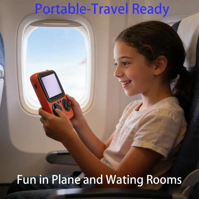 Alt view image 6 of 6 - Handheld Game Console for Kids -Preloaded 289 Retro Video Games, Portable Gaming Player with Rechargeable Battery 2.8" LCD Screen, Mini Electronic Toy Gifts for Girls Boys (Red)