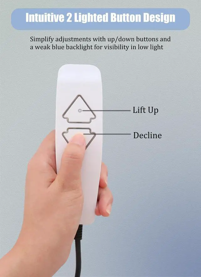 Alt view image 3 of 7 - Lift Chair Remote Replacement, 5 Pin 2 Lighted Button Hand Control with 6Ft Cord for Power Lift Recliner Chairs Accessories, Recliner Control Replacement Parts