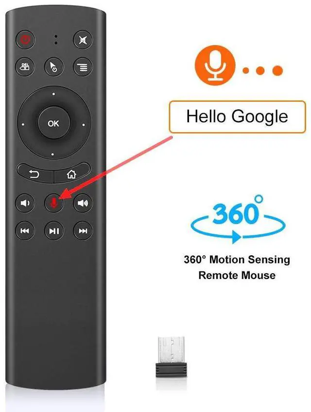 Alt view image 2 of 7 - G20S Voice Remote Control,2.4G Wireless Voice Control Sensing Air Remote Mouse with IR Learning for Nvidia Shield(Versions Before 2019),PC,Projector,Smart TV,Android TV Box