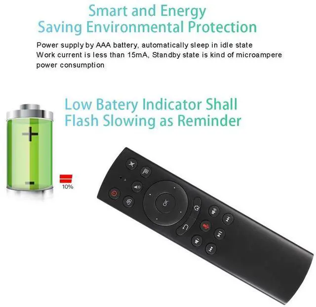 Alt view image 6 of 7 - G20S Voice Remote Control,2.4G Wireless Voice Control Sensing Air Remote Mouse with IR Learning for Nvidia Shield(Versions Before 2019),PC,Projector,Smart TV,Android TV Box