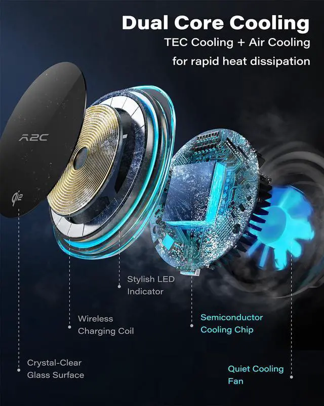 Alt view image 2 of 7 - Qi2 15W Wireless Car Charger CD Mount for MagSafe, Magnetic Wireless Charger Car Air Vent | CD Slot with TEC Thermoelectric Cooler Module, Fast Charging for iPhone 17 16 15 14 13 12 Series