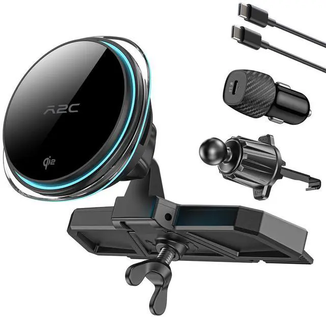 Main image of Qi2 15W Wireless Car Charger CD Mount for MagSafe, Magnetic Wireless Charger Car Air Vent | CD Slot with TEC Thermoelectric Cooler Module, Fast Charging for iPhone 17 16 15 14 13 12 Series