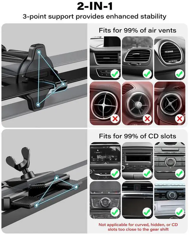 Alt view image 6 of 7 - Qi2 15W Wireless Car Charger CD Mount for MagSafe, Magnetic Wireless Charger Car Air Vent | CD Slot with TEC Thermoelectric Cooler Module, Fast Charging for iPhone 17 16 15 14 13 12 Series