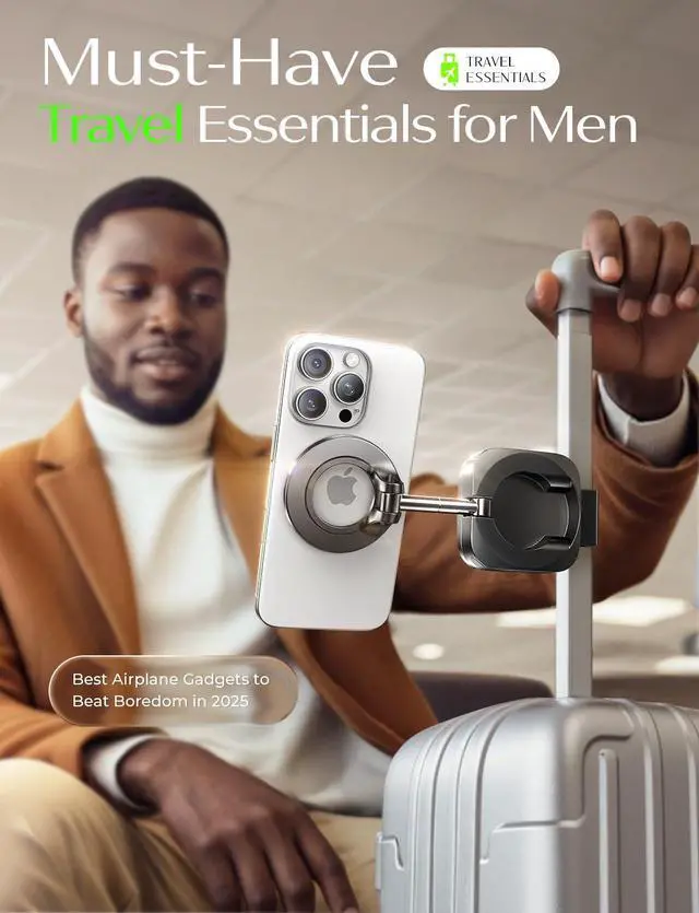 Alt view image 5 of 7 - Airplane Travel Essentials for Women Men Phone Holder for Desk Cruise Vacation Essentials 2026 MagSafe Travel Size Accessories Flying Long Flight Airplane Gadgets Men Father Gifts