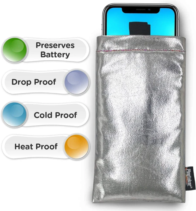 Alt view image 5 of 7 - Thermal Phone Case,Prevent OVERHEATING in The Sun, Prevent Lower Temperatures to Extend Battery Life, for iPhone 13Pro/14/14 Pro/15/15Pro/Samsung Galaxy and Similar Sized Phones-Silver