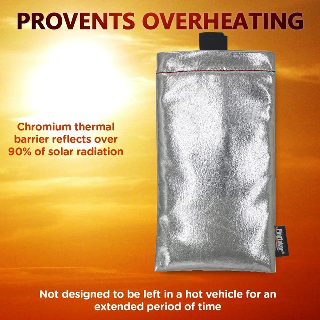 Alt view image 6 of 7 - Thermal Phone Case,Prevent OVERHEATING in The Sun, Prevent Lower Temperatures to Extend Battery Life, for iPhone 13Pro/14/14 Pro/15/15Pro/Samsung Galaxy and Similar Sized Phones-Silver