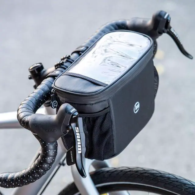 Alt view image 2 of 7 - Bike Handlebar Insulated Bag, Bike Front Phone Bag Cooler Storage Pouch With TPU Touch Screen Insulation Bicycle Frame Bag Strap On Cycling Accessories for Outdoor Hiking Travel Assistants