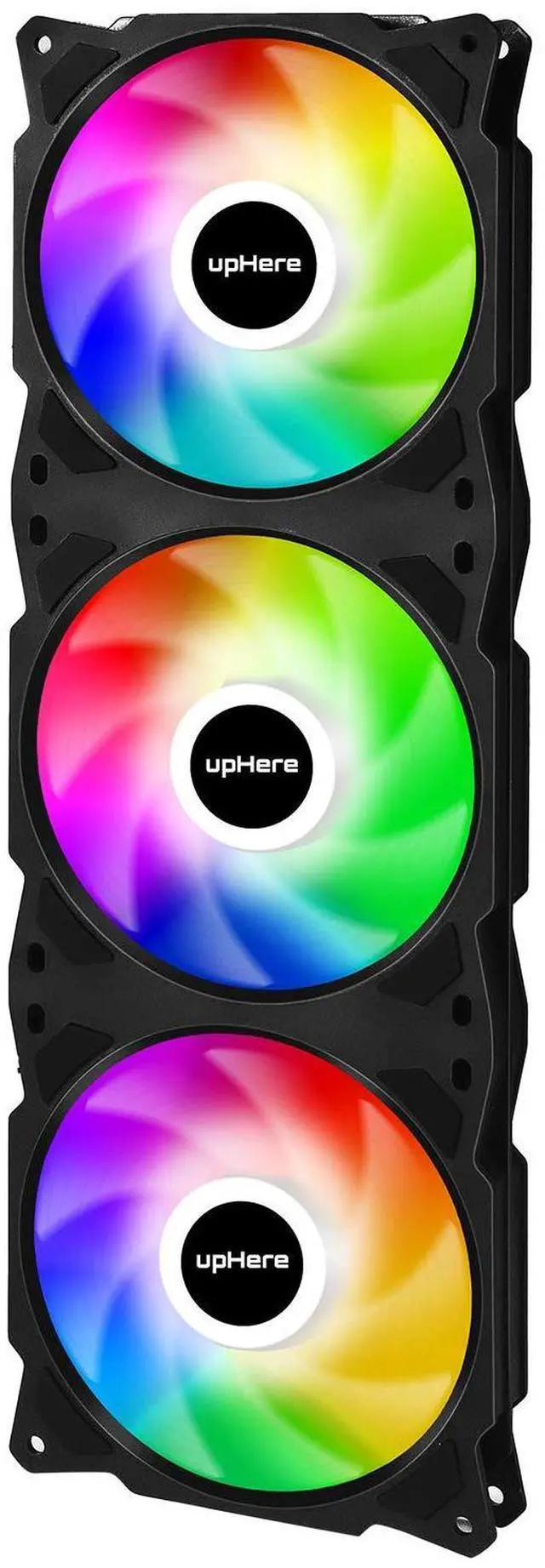 Main image of 360mm All-in-One Auto RGB PC Case Fan, 4-Pin PWM High Performance Cooling Fan, 3×120mm Integrated Low Noise Computer Fan for PC Cases, CPU Air Coolers and Radiators, Black, PF360CF4