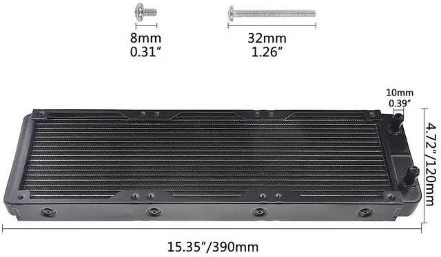 Alt view image 2 of 7 - 18 Pipe Aluminum Heat Exchanger Radiator for PC CPU CO2 Laser Water Cool System Computer 360mm(A)
