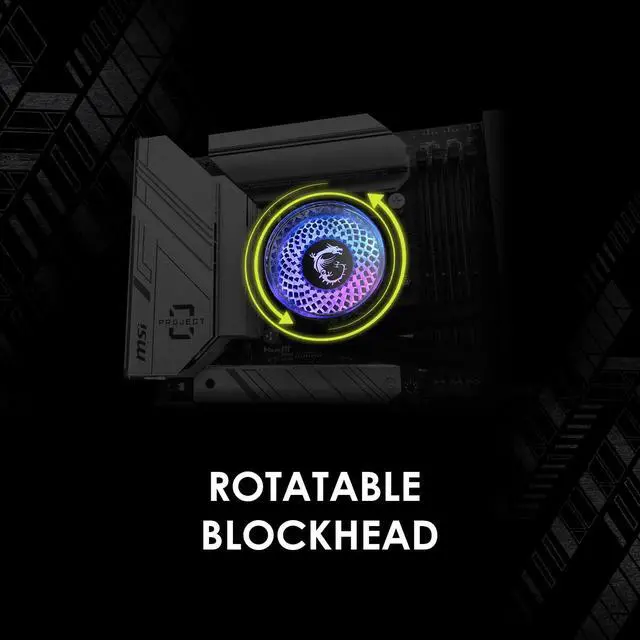 Alt view image 3 of 7 - MAG Coreliquid A12 240 - AIO ARGB CPU Liquid Cooler - 240mm Radiator - LGA 1700 Ready - Double Ball Bearring120mm ARGB PWM Fans x2, Rotatable Blockhead, LGA 1700/1851, AM5 / AM4, Black