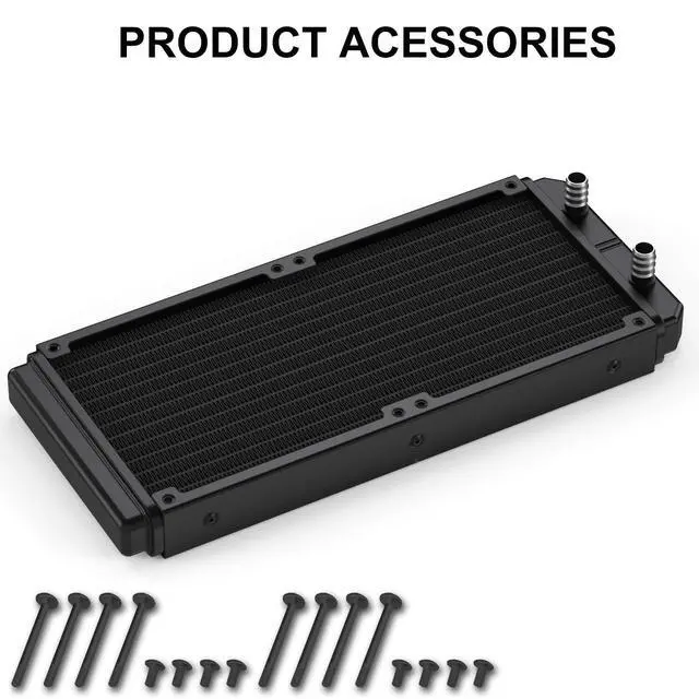 Alt view image 6 of 6 - Water Cooling Radiator, 12 Pipe Aluminum Heat Exchanger Radiator with Tube for PC CPU Computer Water Cool System DC12V 240mm