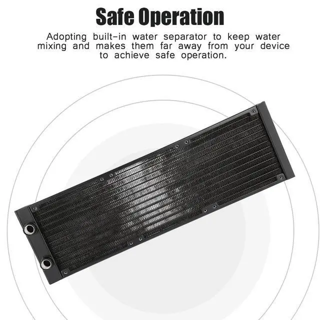 Alt view image 2 of 4 - Computer Heat Exchanger, 12 Tubes Cooler Pipe Water Cooling Radiator Aluminium G1/4 Thread Separator Tubing Watercooling CPU PC Sink Liquid Triple Fan Mounts Hardware Labs Kit Cool System 360mm