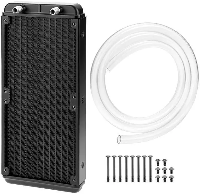 Main image of 240mm Water Cooling Radiator 12 Pipe Pure Copper Fin Heat Exchanger 275x120x30mm for PC CPU VGA Liquid Cooling Industrial Inverters & Laser Systems G1/4 Threaded
