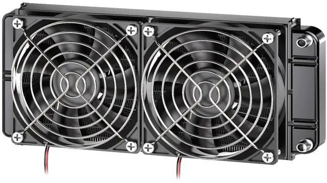 Main image of Water Cooling Radiator, 12 Pipe Aluminum Heat Exchanger Radiator with Fan for PC CPU Computer Water Cool System DC12V 240mm Black