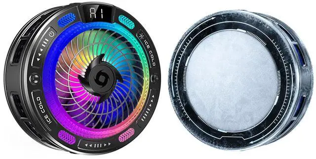 Main image of USB Phone Fan with Real-Time Temp Display, AI Smart Control, 100-Level Fan, 4 RGB Modes, Large Cooling Area, Semiconductor Phone Cooling Fan, Magnetic & Clip-On for iPhone Android, Gaming TikTok Live