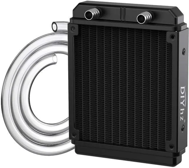 Main image of Water Cooling Computer Radiator, 12 Pipe Aluminum Heat Exchanger Liquid Cooling Radiator Heat Sink 120mm for CPU PC Laser Water Cool System DC12V Black with Tube
