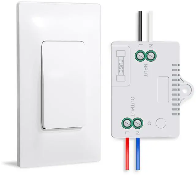 Main image of Self-Powered(No Battery Required) Wireless Light Switch and Receiver Kit, Wireless Light Switch No WiFi Needed Outdoor Indoor Remote Control Lighting Switch Fixture for Lights