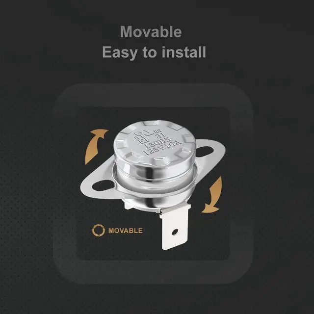 Alt view image 4 of 7 - UL/CUL KSD301 Thermostat 125V 16A Thermal Switch, Circuit Off at 120°C/248°F and On at 100°C/212°F Bimetal Thermostat,Normally Closed N.C Auto Reset Snap Disc themro Switch,2pcs